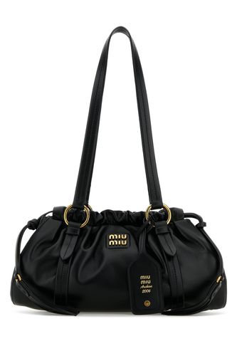 Black Nappa Leather Joie Shopping Bag - Miu Miu - Modalova