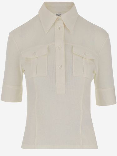 Cotton Short Sleeve Utilitarian Top - Chloé - Modalova