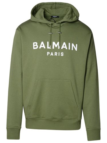 Balmain Green Cotton Sweatshirt - Balmain - Modalova