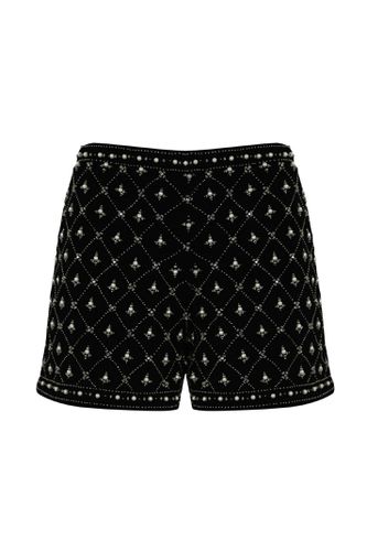 Velvet Shorts With Jewel Embroidery - TwinSet - Modalova