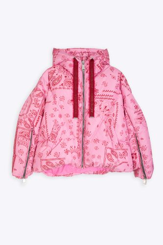 Khris Bandana Bandana printed pink nylon hooded puffer jacket - Khris Bandana - Khrisjoy - Modalova