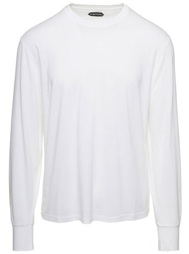 Long-sleeved Basic T-shirt With Cuffs In Lyocell Blend Man - Tom Ford - Modalova