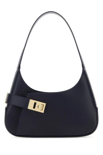 Midnight Blue Leather Shoulder Bag - Ferragamo - Modalova