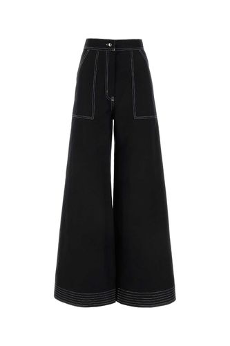 Black Cotton Blend Oboli Wide-leg Pant - Max Mara - Modalova