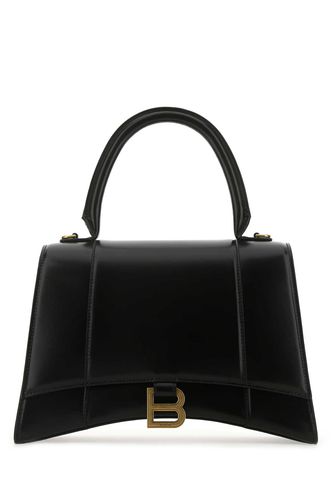 Black Leather Medium Hourglass Handbag - Balenciaga - Modalova