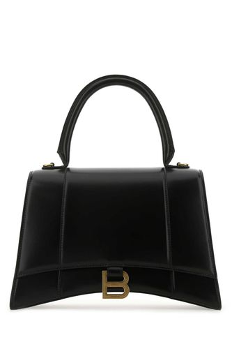 Black Leather Medium Hourglass Handbag - Balenciaga - Modalova