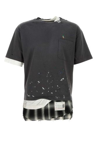 Dark Grey Cotton Layered T-shirt - Mihara Yasuhiro - Modalova