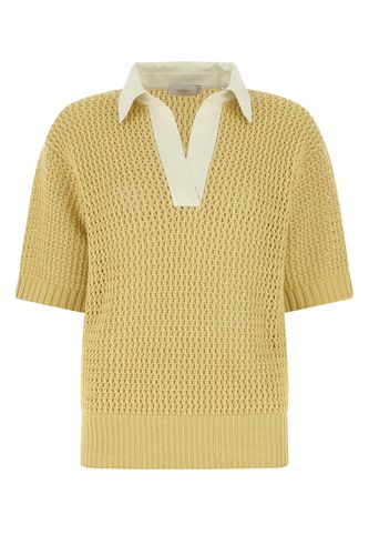 Mustard Cotton And Cashmere Polo Shirt - Agnona - Modalova