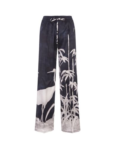 Printed Silk Drawstring Trousers - Kiton - Modalova