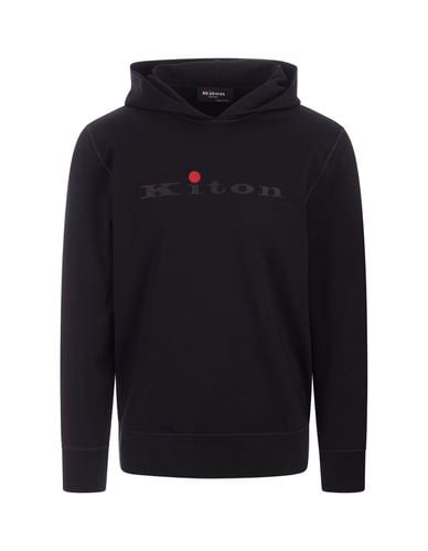 Kiton Black Hoodie With Logo - Kiton - Modalova
