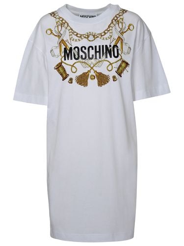 Moschino White Cotton Dress - Moschino - Modalova
