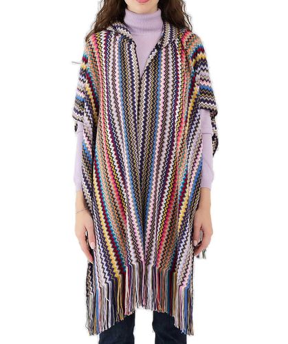 Zigzag-woven Knitted Cape Missoni - Missoni - Modalova