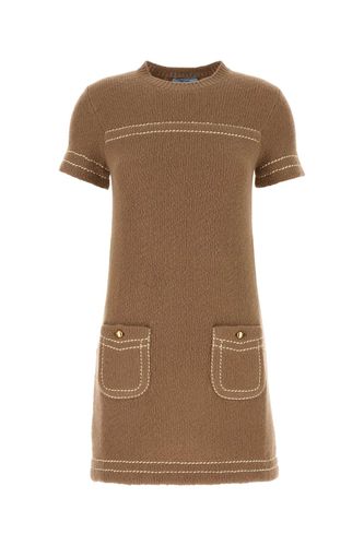 Prada Camel Cashmere Mini Dress - Prada - Modalova