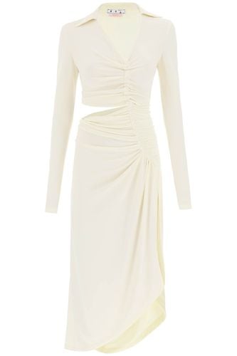 Asymmetric Cut-out Jersey Dress - Off-White - Modalova