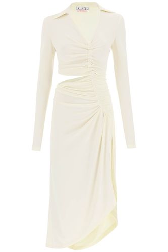 Off-White Midi Viscose Dress - Off-White - Modalova