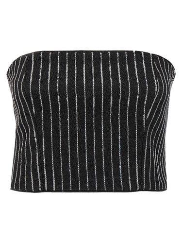 Sequin Pinstripe Crop Top - Rotate by Birger Christensen - Modalova