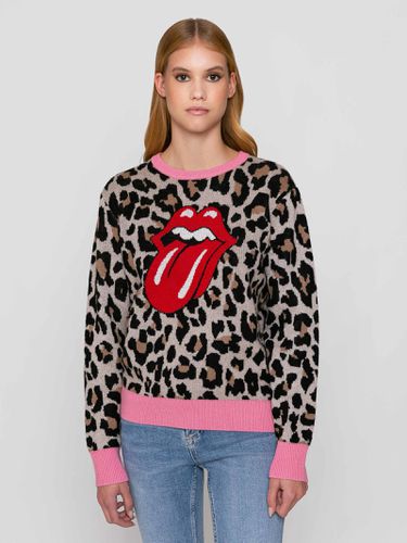 Woman Brushed Sweater With Animalier Print The Rolling Stones Special Edition - MC2 Saint Barth - Modalova