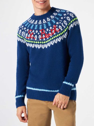 Man Brushed Sweater With Icelandic Jacquard - MC2 Saint Barth - Modalova