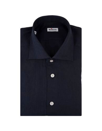 Kiton Dark Blue Linen Classic Shirt - Kiton - Modalova