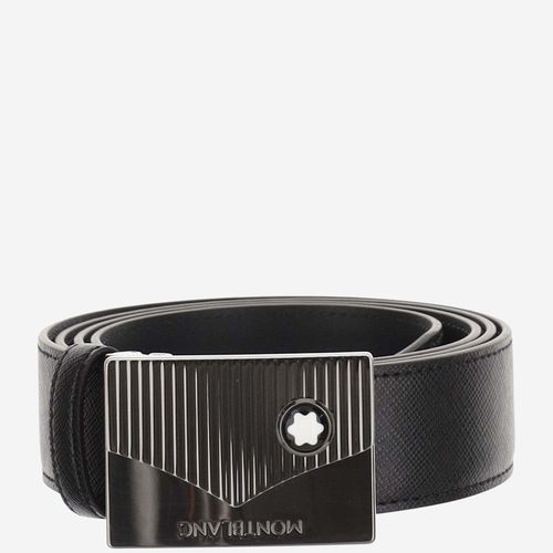 Montblanc Leather Belt With Emblem - Montblanc - Modalova