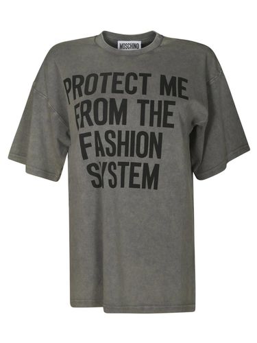 Slogan-printed Crewneck T-shirt - Moschino - Modalova