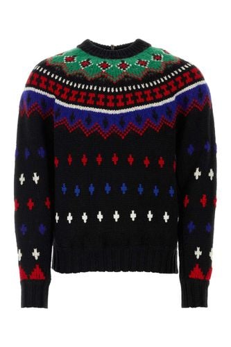 Embroidered Wool Blend Tricot Sweater - Moncler Grenoble - Modalova