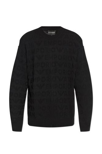 Wool Sweater With Monogram - Emporio Armani - Modalova