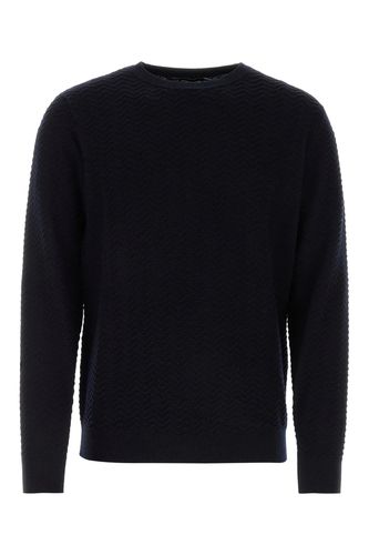 Midnight Blue Wool Blend Sweater - Giorgio Armani - Modalova