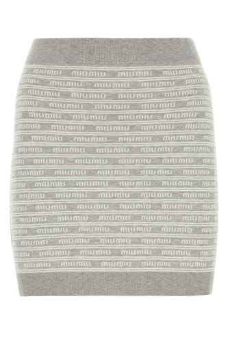 Embroidered Cotton Blend Mini Skirt - Miu Miu - Modalova