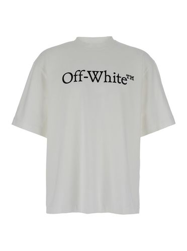 Off- Oversized T-shirt With Contrasting Logo Print In Cotton Man - Off-White - Modalova
