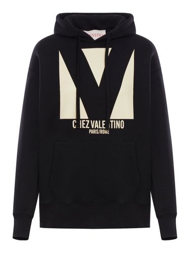 Chez Valentino Print Cotton Hoodie For Women - Valentino Garavani - Modalova