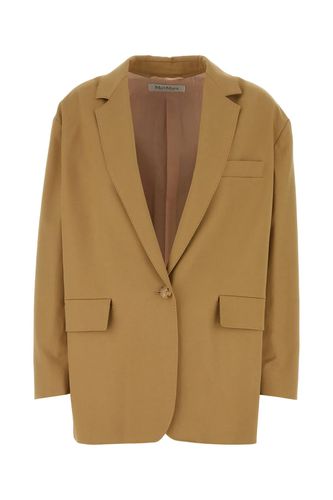 Camel Stretch Cotton Monica Blazer - Max Mara - Modalova