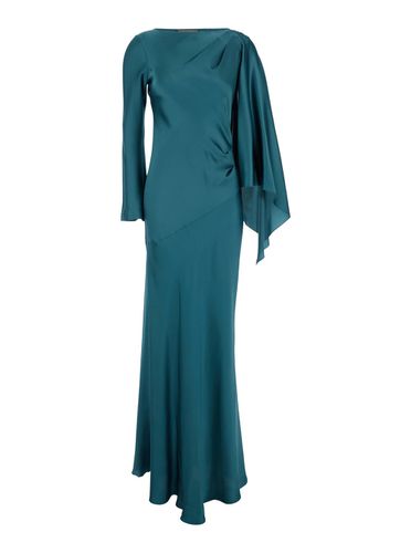 Long Dress With Draped Detail In Silk Woman - Alberta Ferretti - Modalova