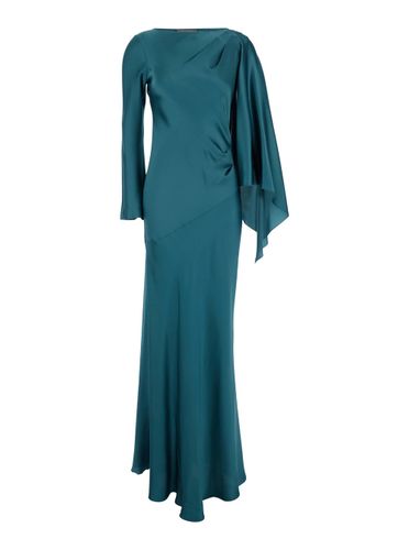 Long Dress With Draped Detail In Silk Woman - Alberta Ferretti - Modalova