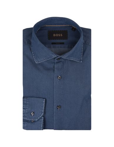 Slim Fit Shirt In Cotton Denim - Hugo Boss - Modalova