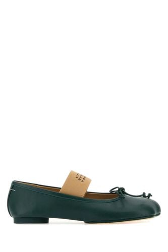 Bottle Green Leather Anatomic Ballerinas - MM6 Maison Margiela - Modalova