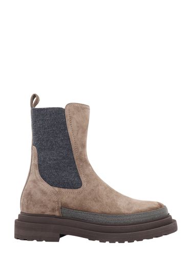 Chelsea Suede Ankle Boots With Precious Contour - Brunello Cucinelli - Modalova