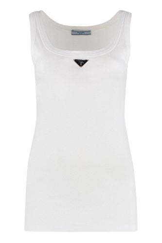 Logo Plaque Round-neck Sleeveless Tank Top - Prada - Modalova