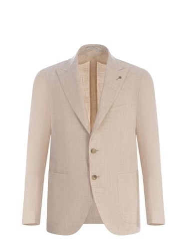 Single-breasted Jacket In Linen And Cotton - Tagliatore - Modalova