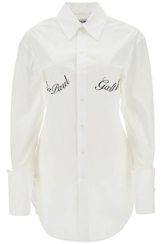 White Poplin Shirt With Underboob Print - Jean Paul Gaultier - Modalova