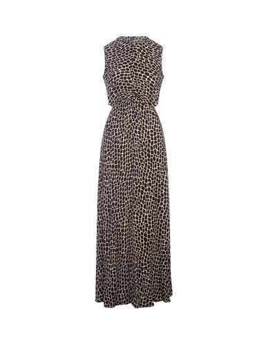 Fluid Long Dress In Optical Giraffe Print Viscose - MSGM - Modalova