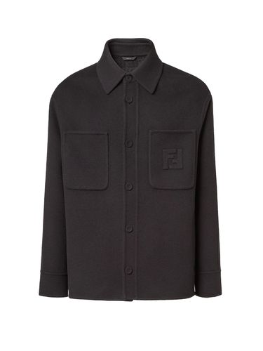 Wool Coat With Ff Embossed Detail - Fendi - Modalova