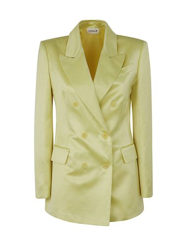 Double Breasted Satin,viscose And Linen Jacket - Parosh - Modalova