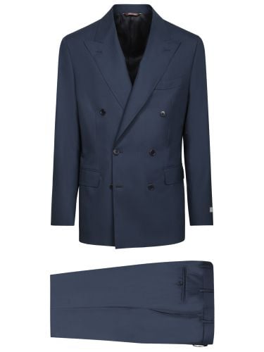 Canali Double-breasted Blue Suit - Canali - Modalova