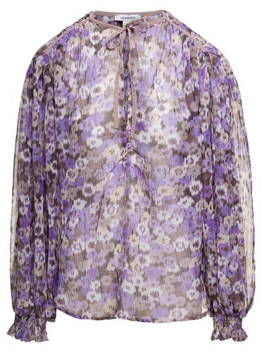Atara Purple Blosue With All-over Floreal Print In Polyester Woman - Sabina Musayev - Modalova