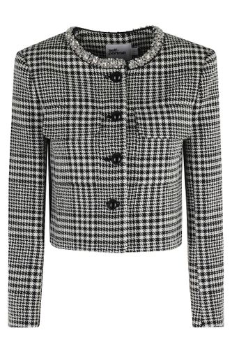 Houndstooth Crystal Trim Jacket - self-portrait - Modalova