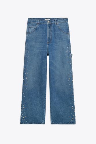 Over Denim Pants Crystals 5 pockets blue jeans with rhinestones - Over Denim Pants Crystals - 1989 Studio - Modalova