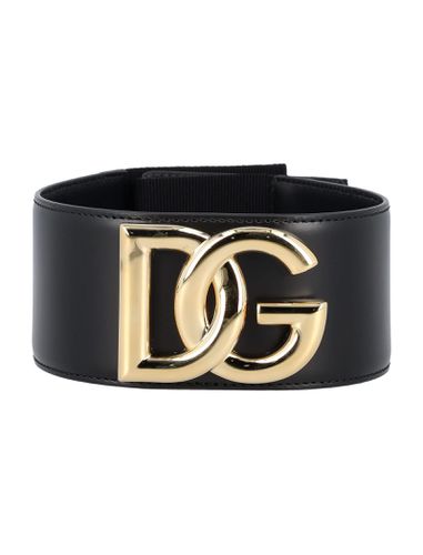 Stretch Band And Lux Leather Belt With Dg Logo - Dolce & Gabbana - Modalova