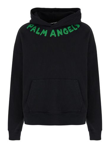 Hoodie With Logo Lettering In Cotton Man - Palm Angels - Modalova