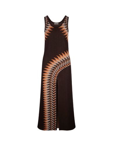 Brown Lurex Jacquard Dress - Paco Rabanne - Modalova